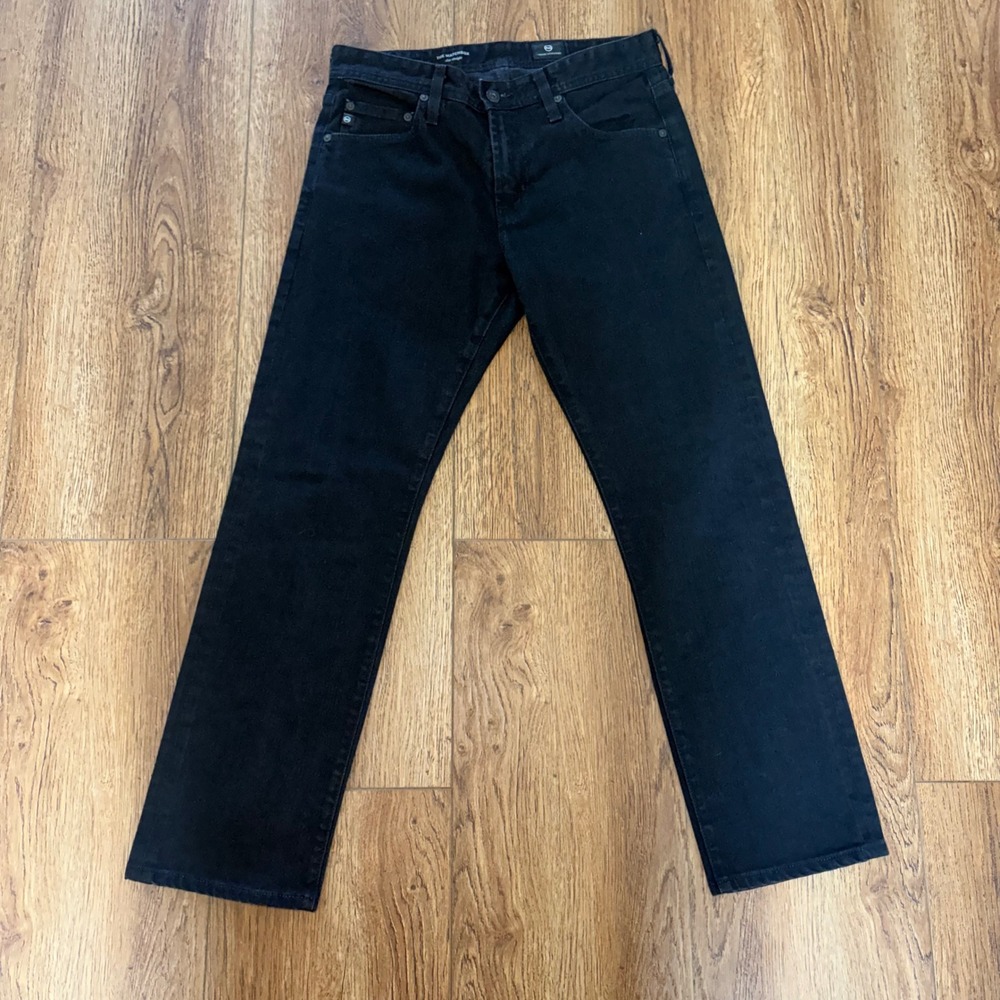 AG Adriano Goldschmied The Matchbox Slim Straight Black Jeans Mens 29R 29x28